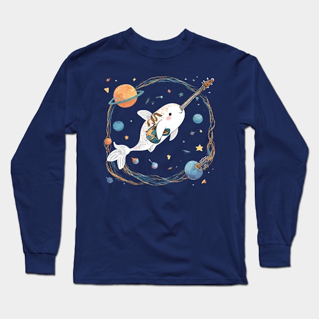 Guitar-whal Long Sleeve T-Shirt by Magic Acorn Records